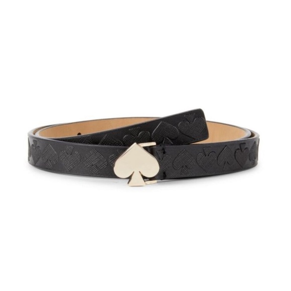 NWT Kate Spade Logo Slide 19mm Buckle Belt Black Small